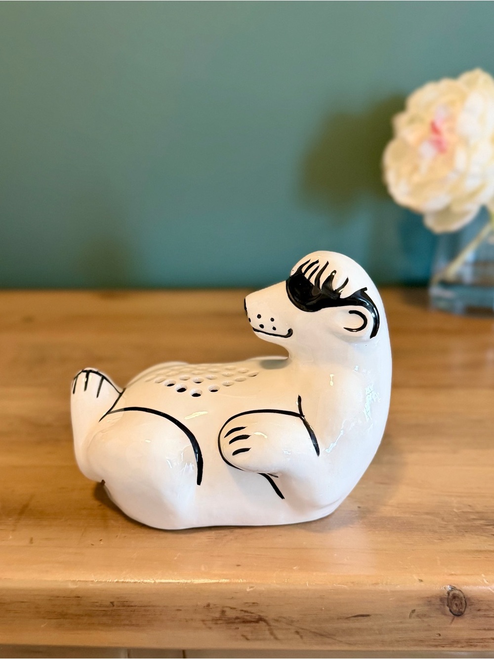Vintage Ceramic Polar Bear Baking Soda Fridge Deodorizer Cute